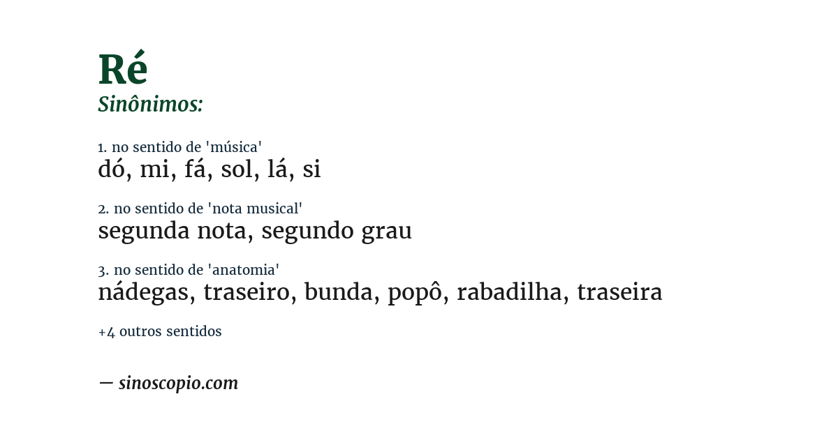 Sinônimo de ré