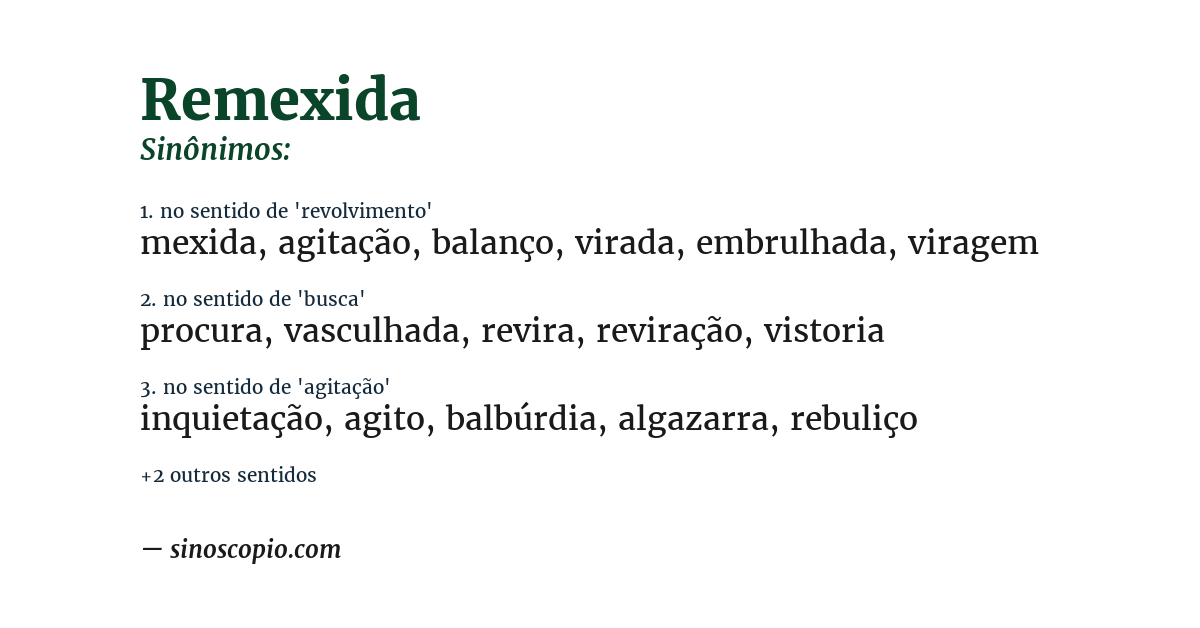 Sinônimo de remexida