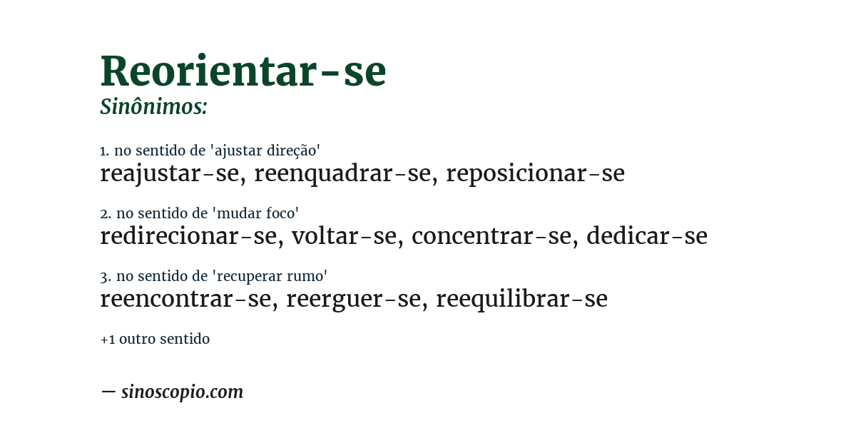 Sinônimo de reorientar-se