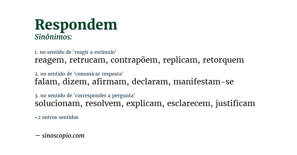 Sinônimo de respondem