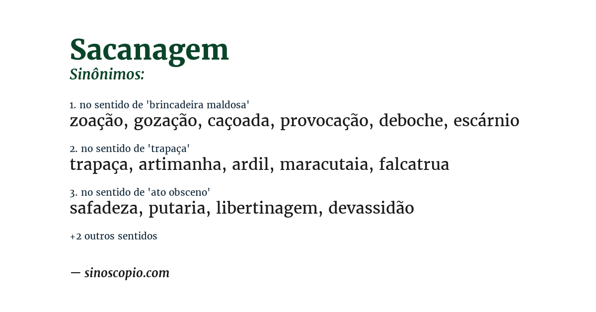 Sinônimo de sacanagem