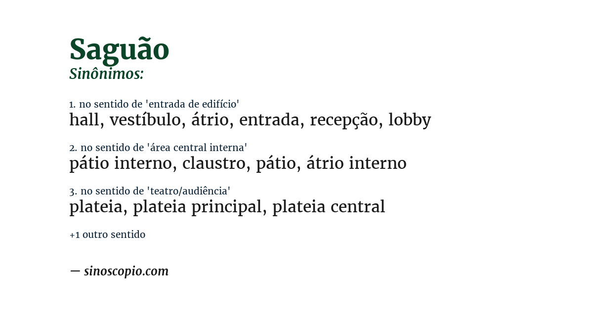 Sinônimo de saguão
