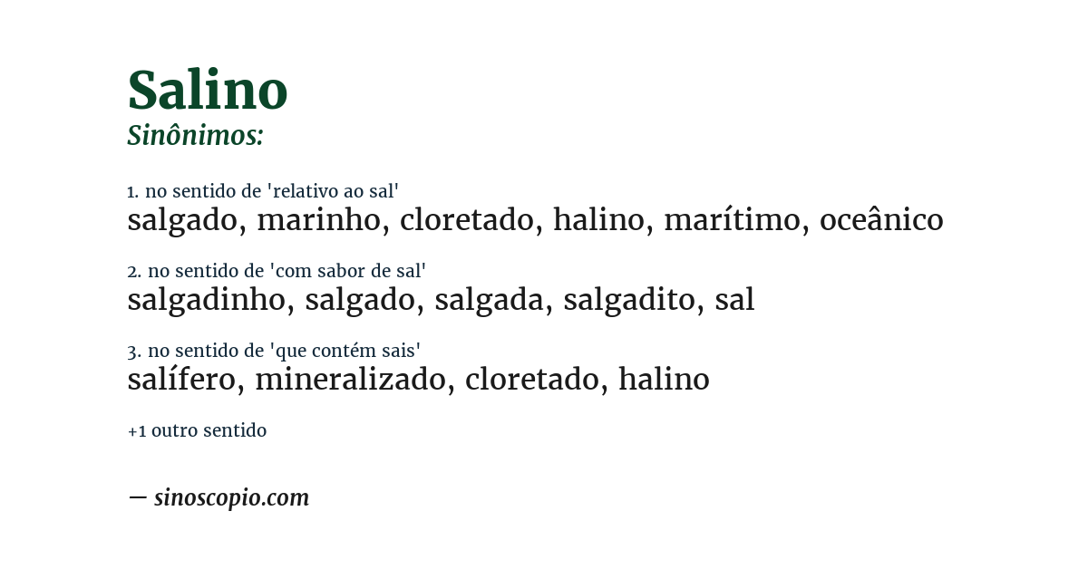 Sinônimo de salino