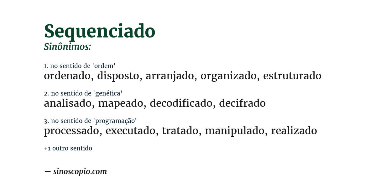 Sinônimo de sequenciado
