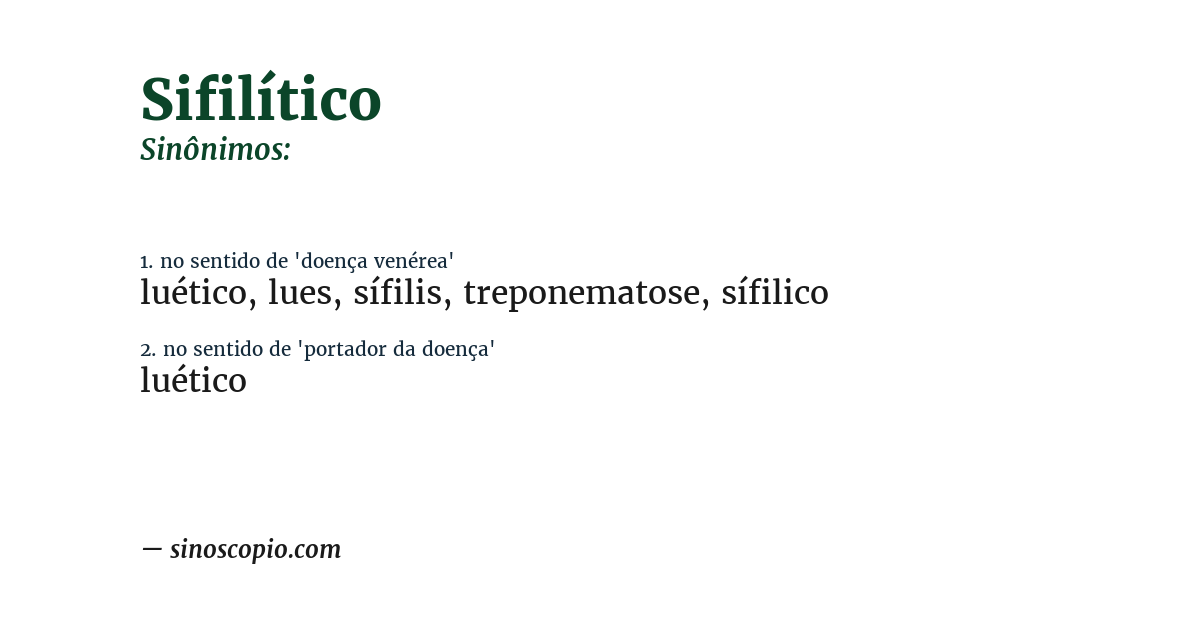 Sinônimo de sifilítico
