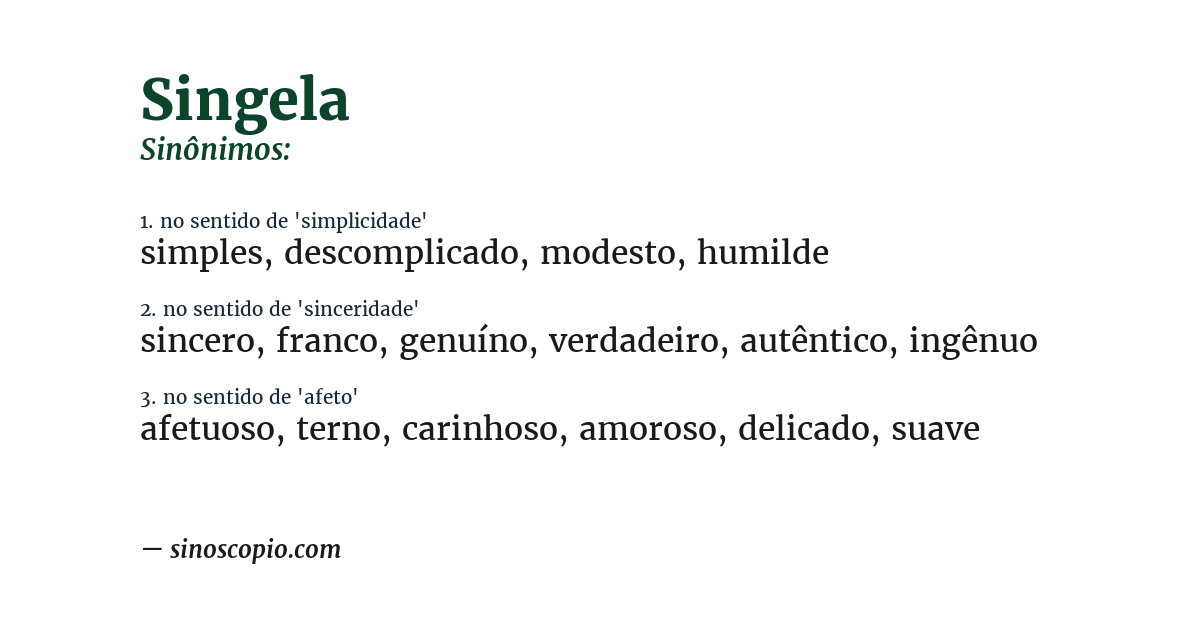 Sinônimo de singela