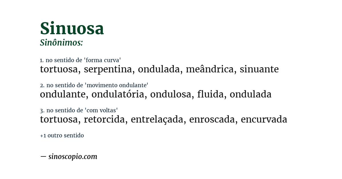 Sinônimo de sinuosa