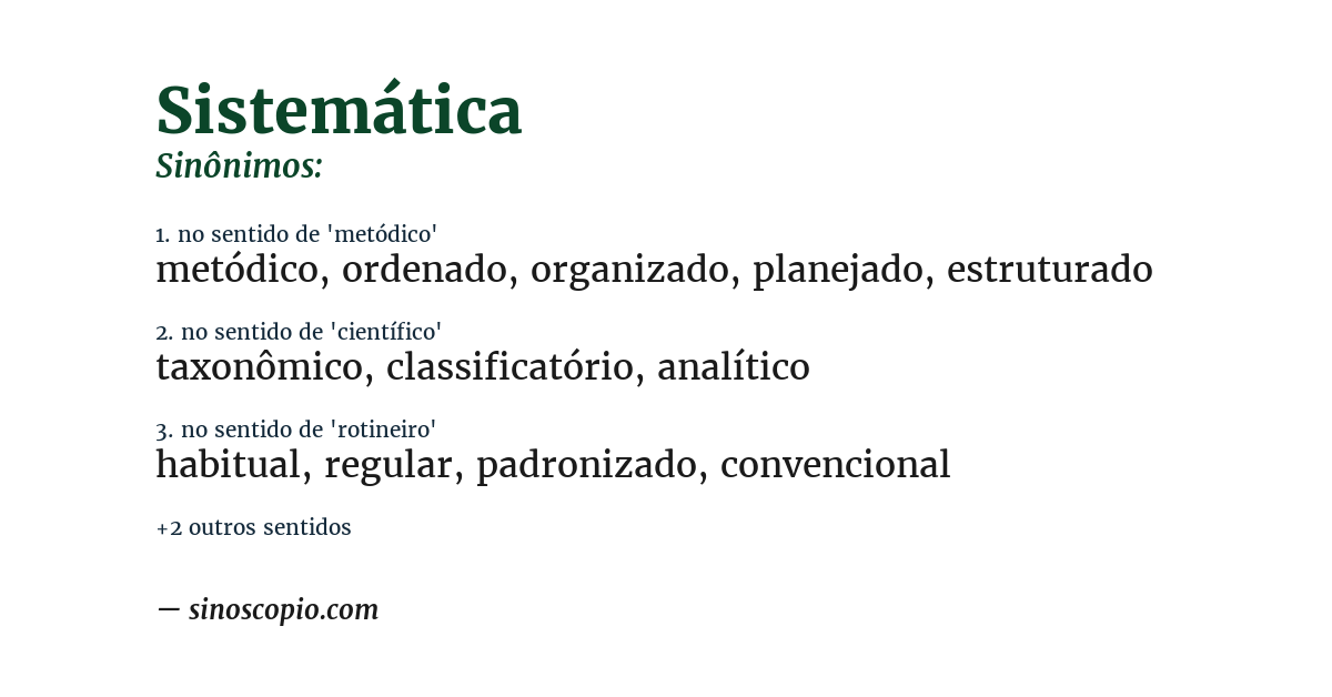 Sinônimo de sistemática
