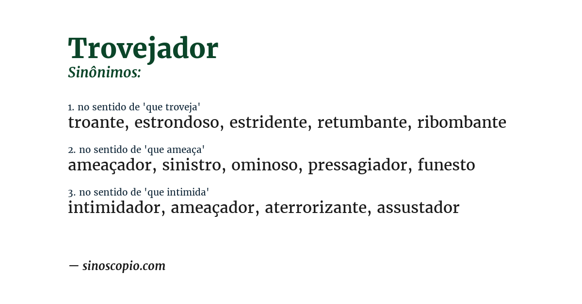 Sinônimo de trovejador