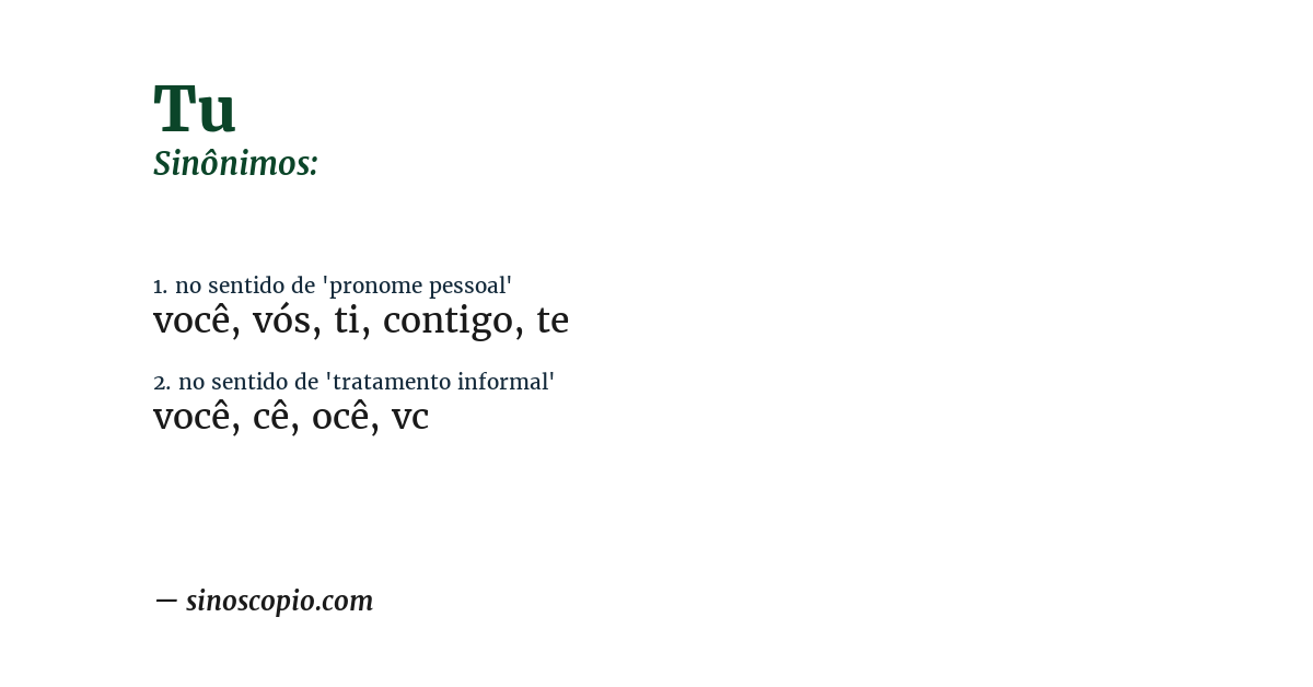 Sinônimo de tu
