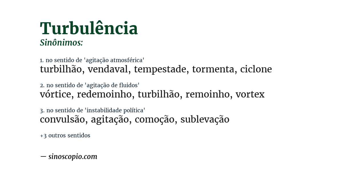 Sinônimo de turbulência