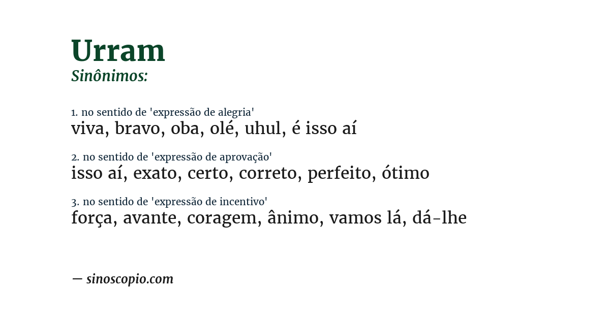 Sinônimo de urram