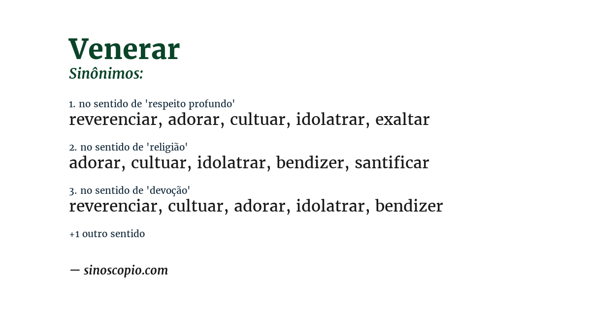 Sinônimo de venerar