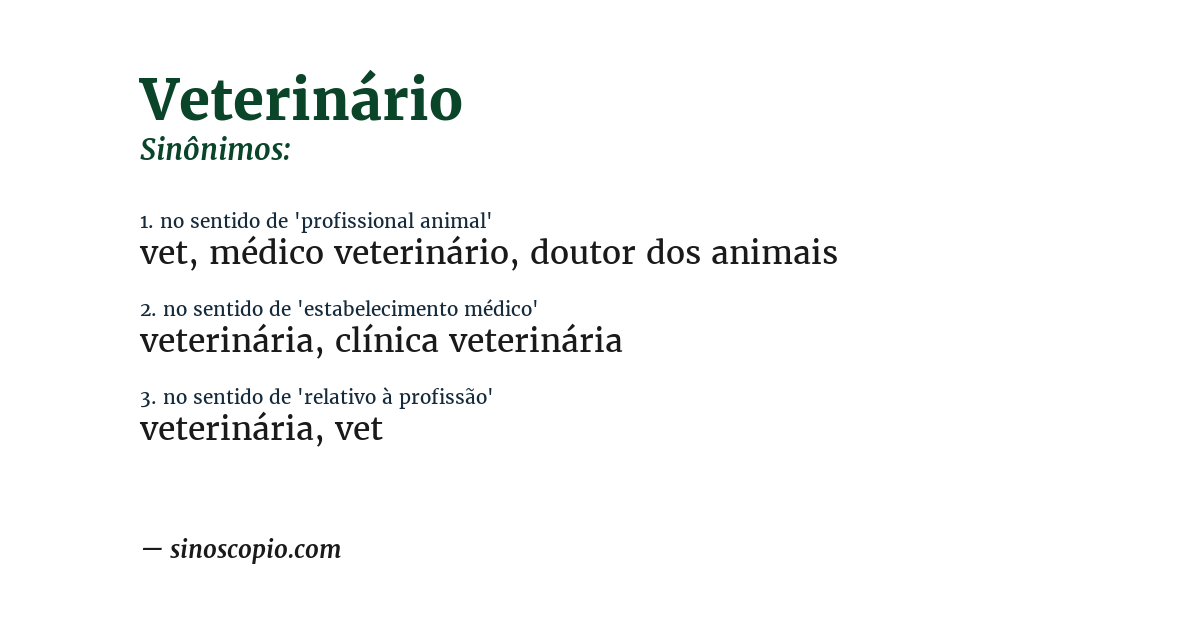 Sinônimo de veterinário