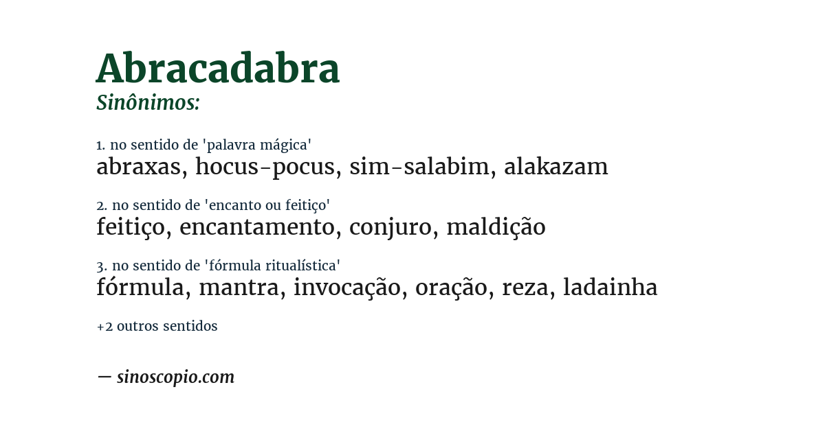 Sinônimo de abracadabra