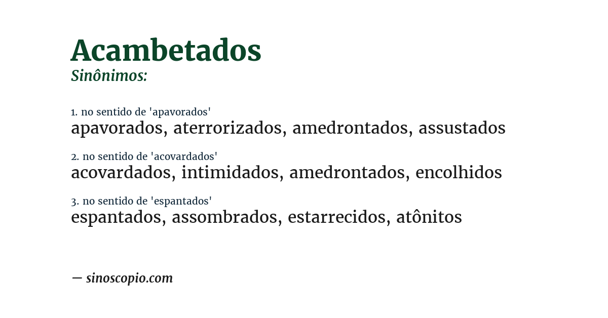 Sinônimo de acambetados