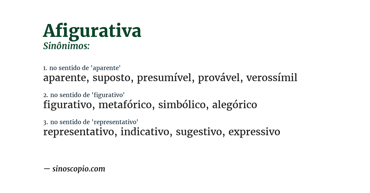 Sinônimo de afigurativa