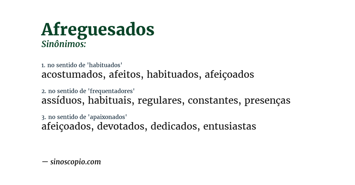 Sinônimo de afreguesados