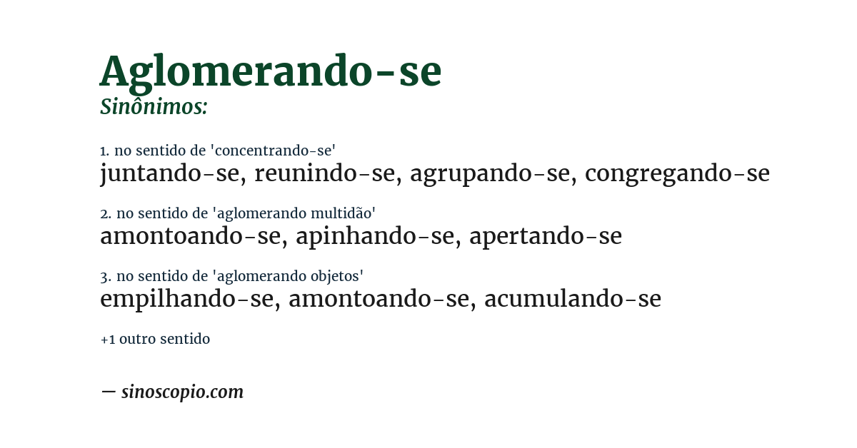 Sinônimo de aglomerando-se