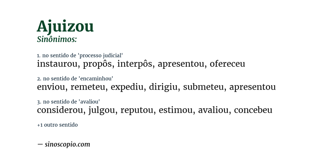 Sinônimo de ajuizou