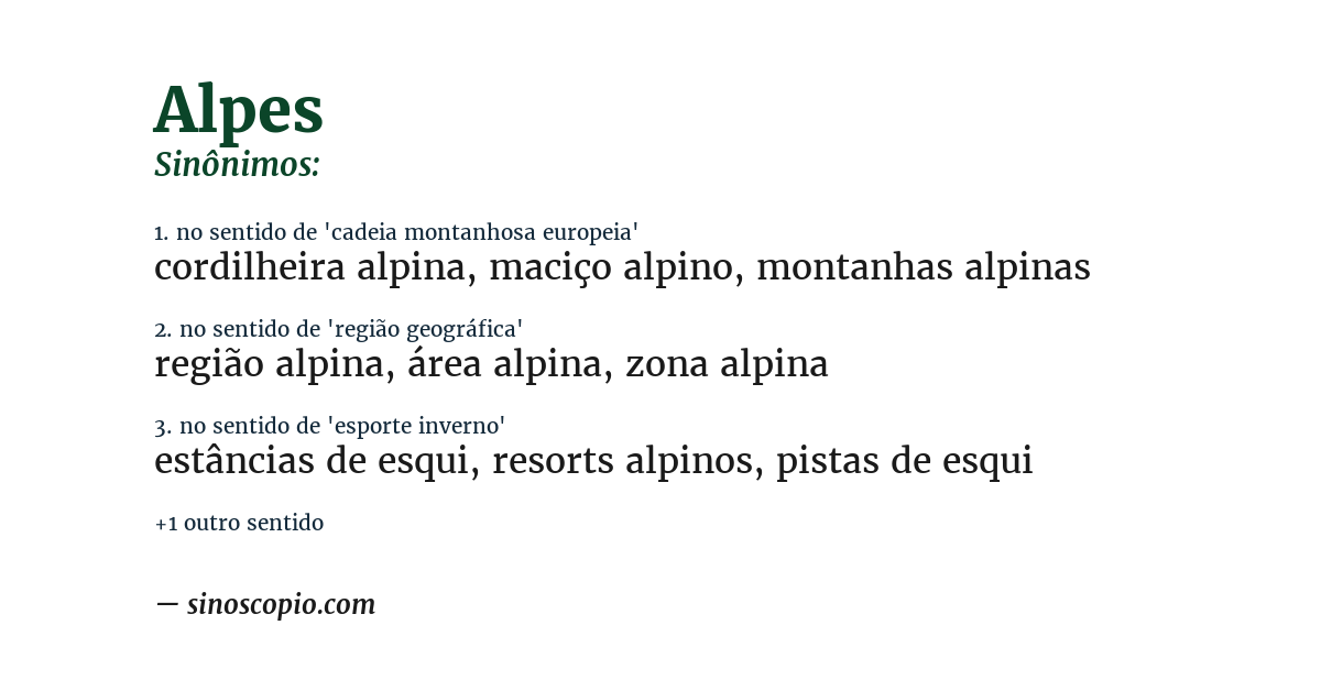 Sinônimo de alpes