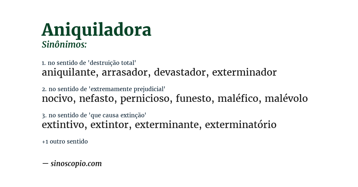 Sinônimo de aniquiladora