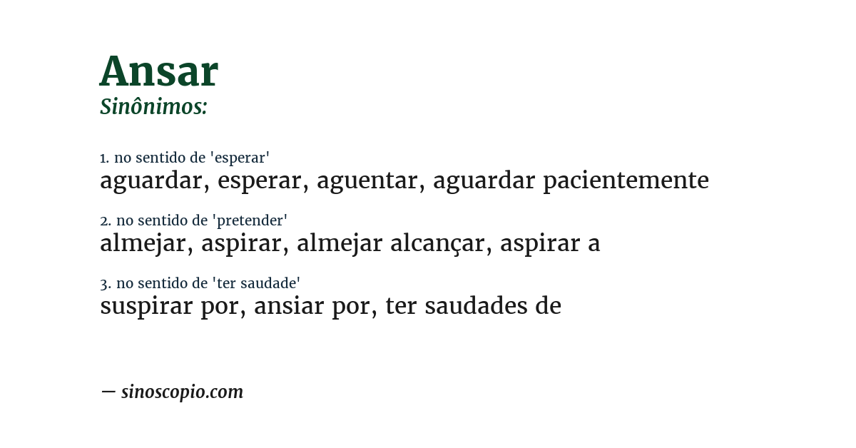 Sinônimo de ansar