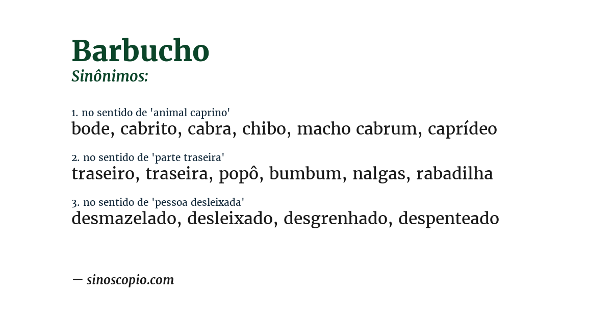 Sinônimo de barbucho