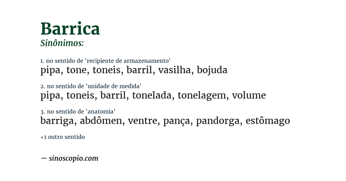 Sinônimo de barrica