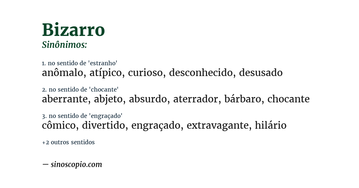 Sinônimo de bizarro