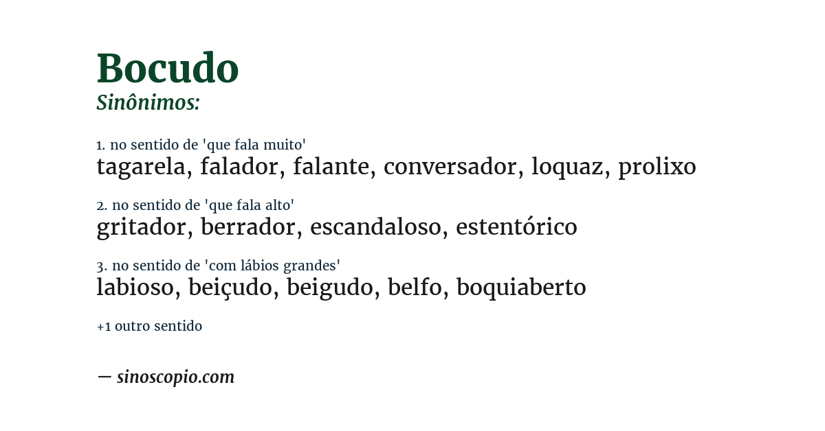 Sinônimo de bocudo