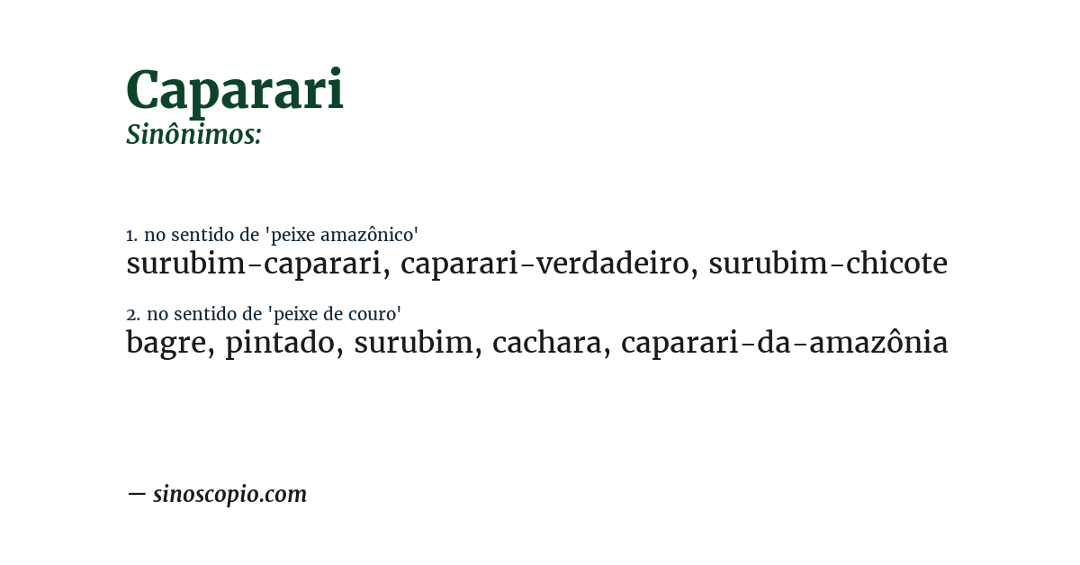 Sinônimo de caparari