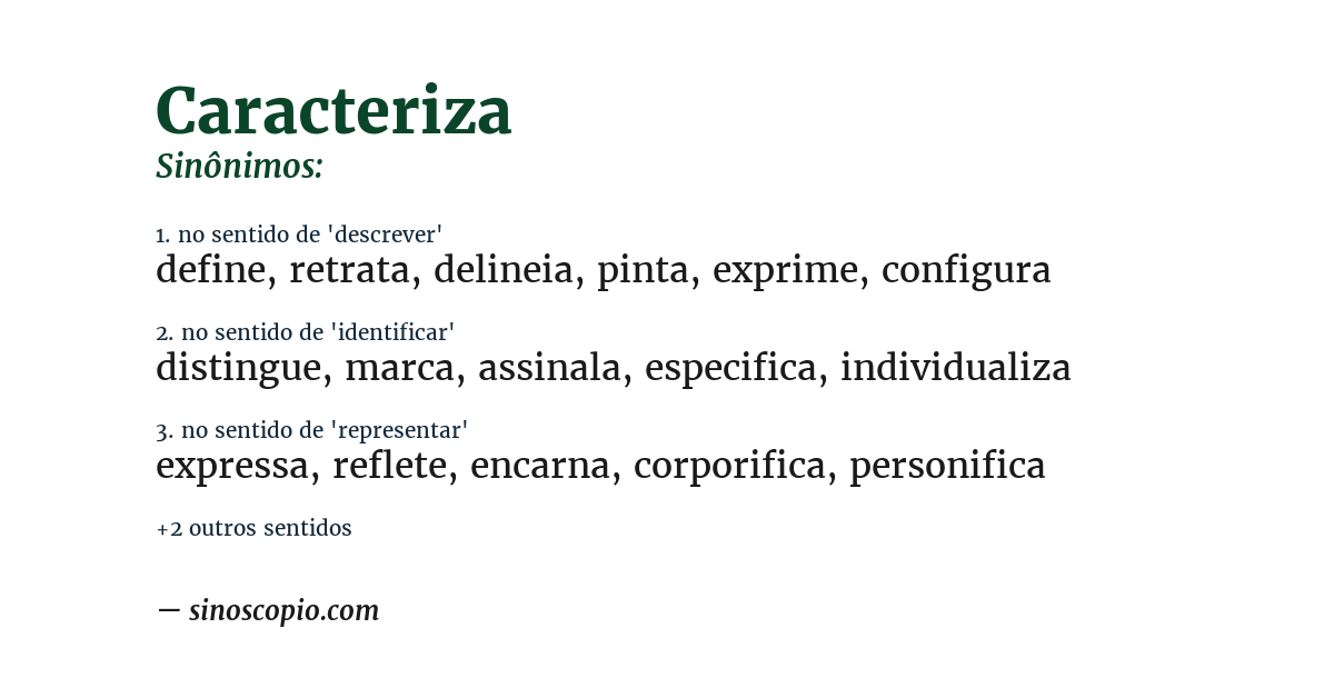 Sinônimo de caracteriza
