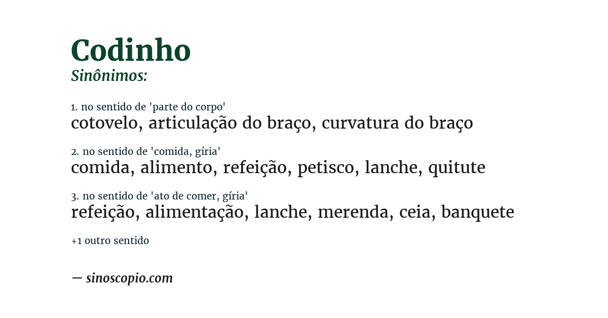 Sinônimo de codinho