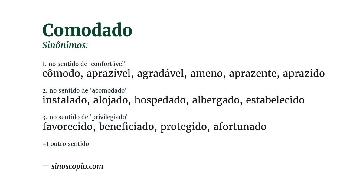 Sinônimo de comodado