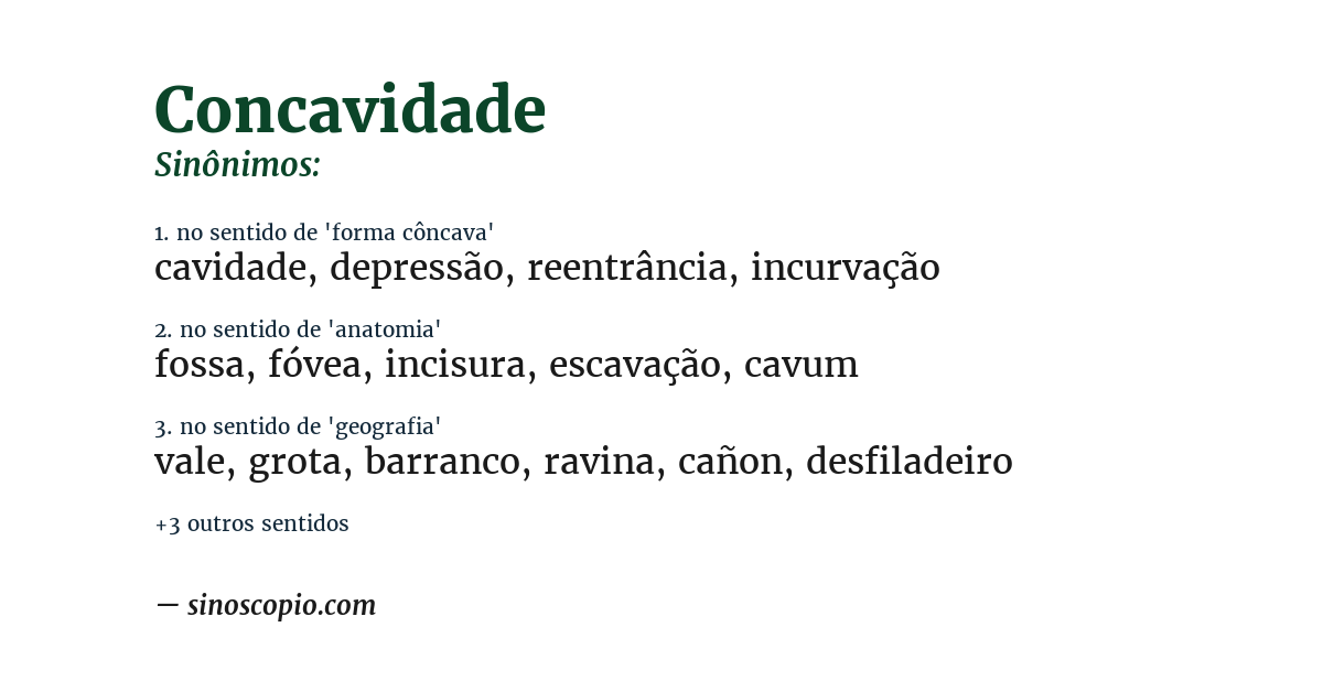 Sinônimo de concavidade