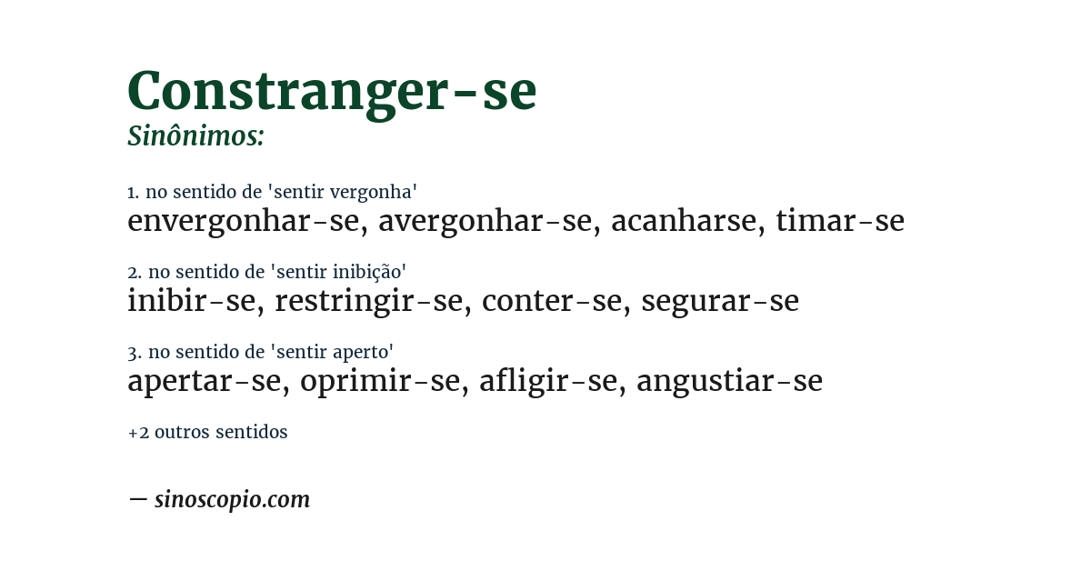 Sinônimo de constranger-se