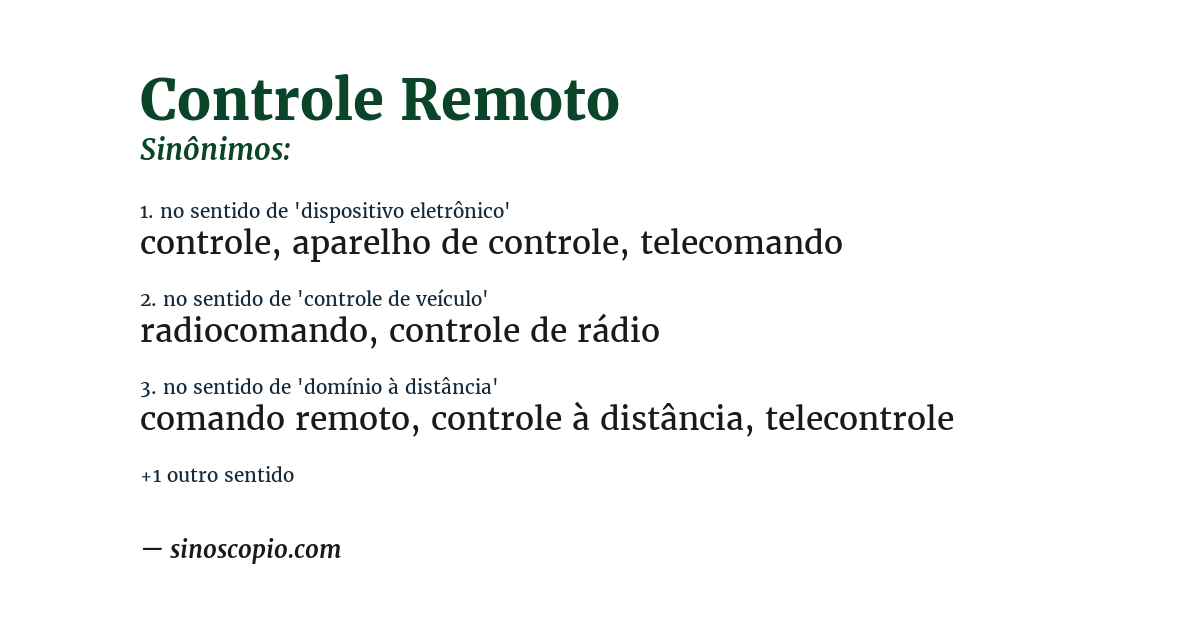 Sinônimo de controle remoto