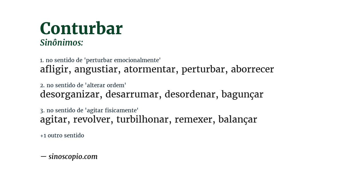 Sinônimo de conturbar