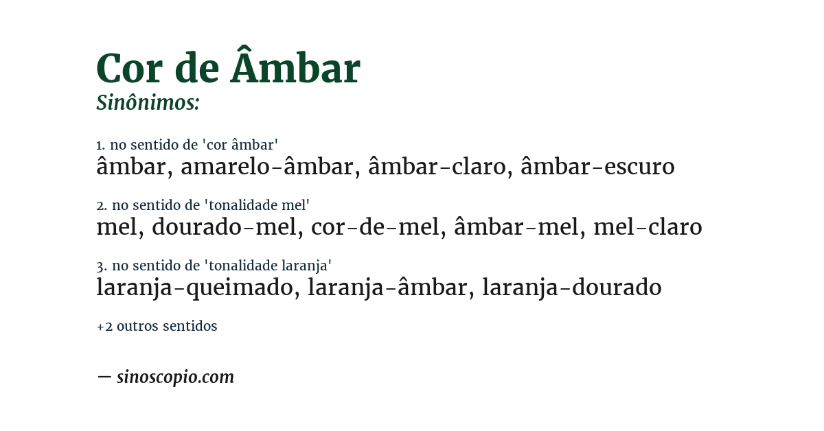 Sinônimo de cor de âmbar