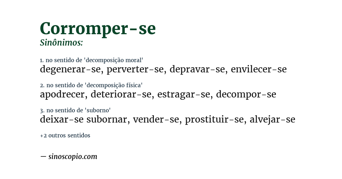 Sinônimo de corromper-se