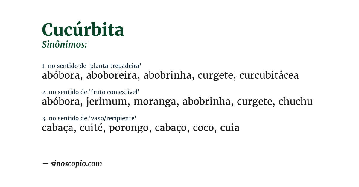 Sinônimo de cucúrbita