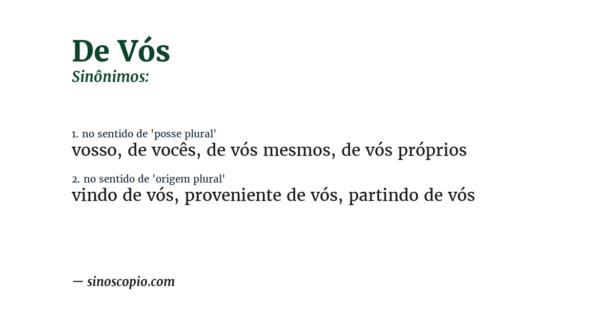 Sinônimo de de vós