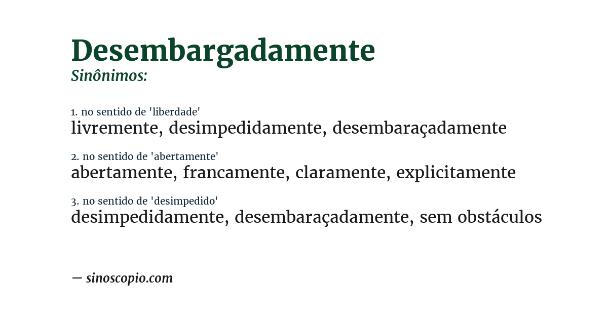 Sinônimo de desembargadamente