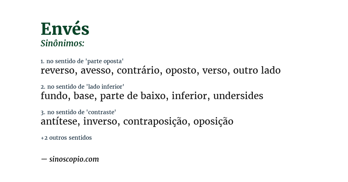Sinônimo de envés