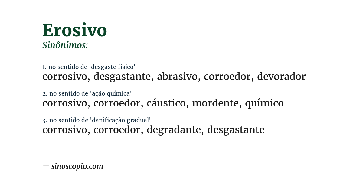 Sinônimo de erosivo