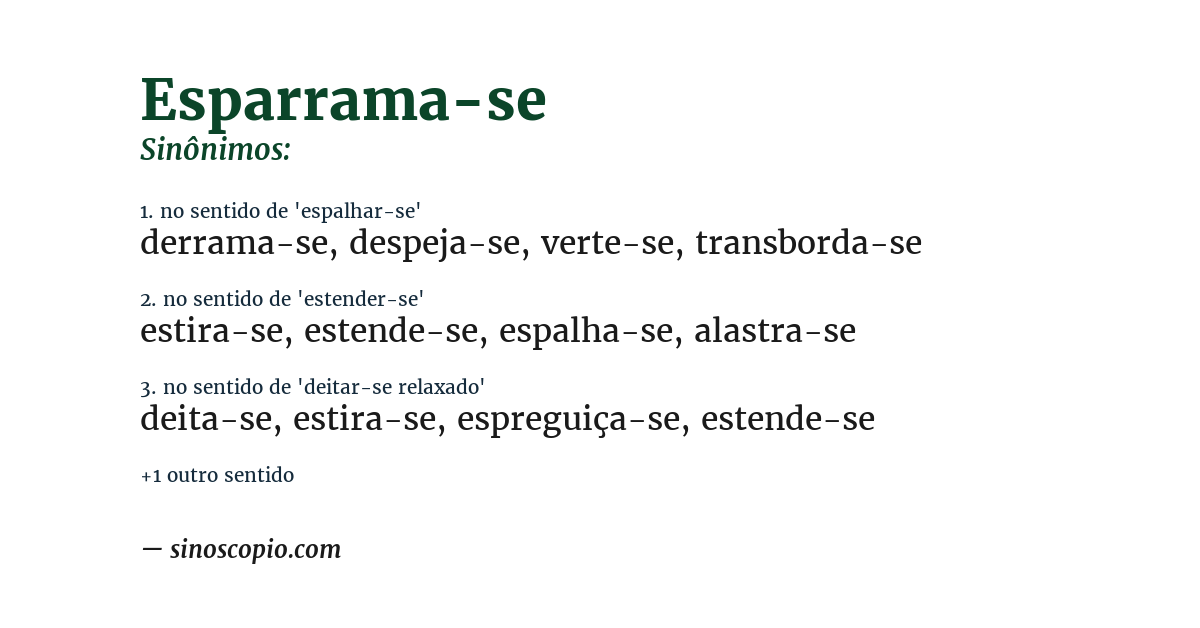 Sinônimo de esparrama-se