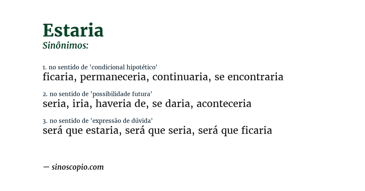 Sinônimo de estaria
