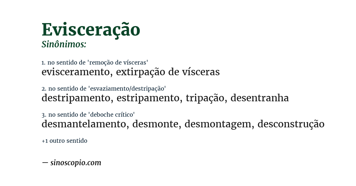 Sinônimo de evisceração