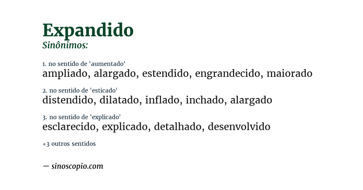 Sinônimo de expandido